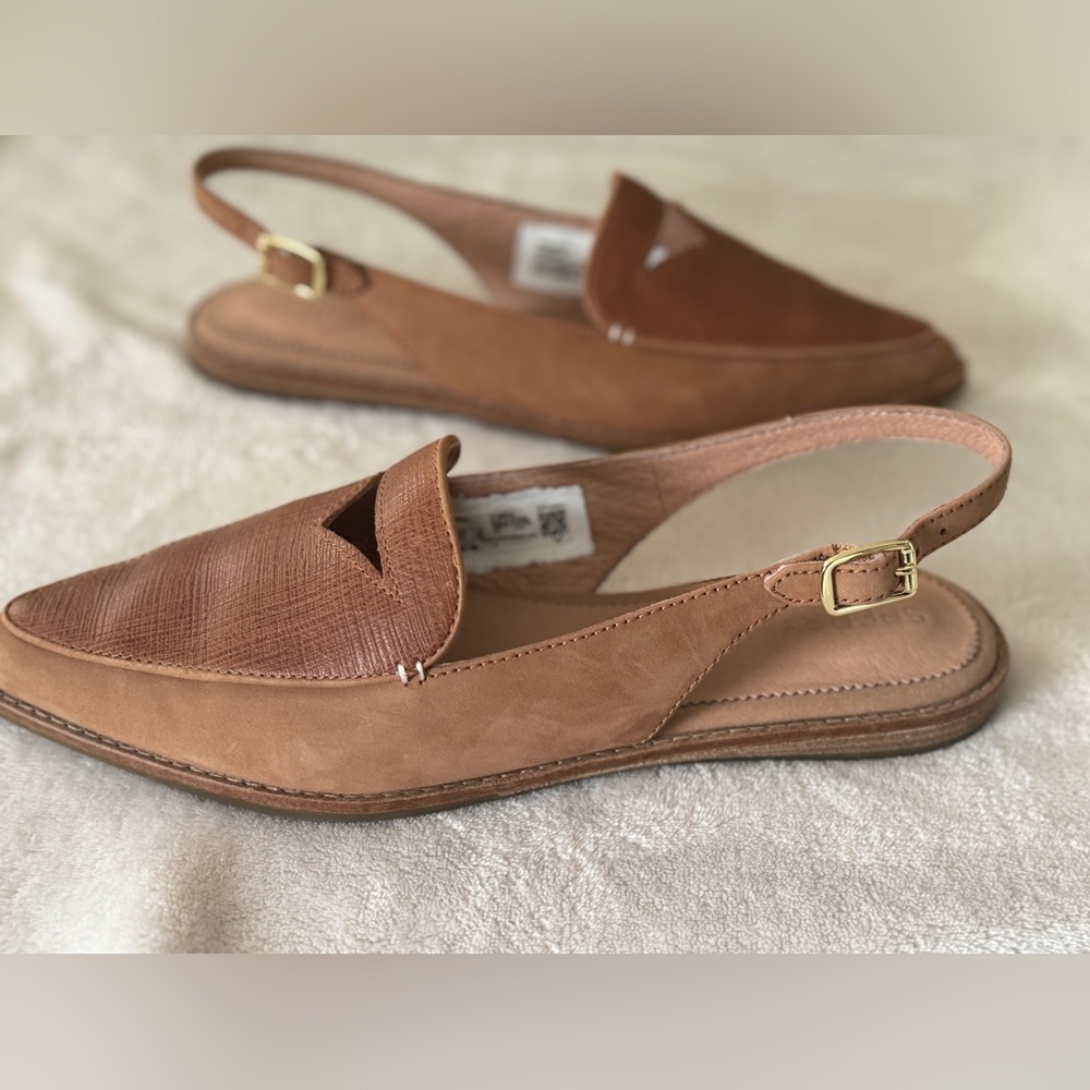 SPERRY slingbacks two tone brown and tan  9.5